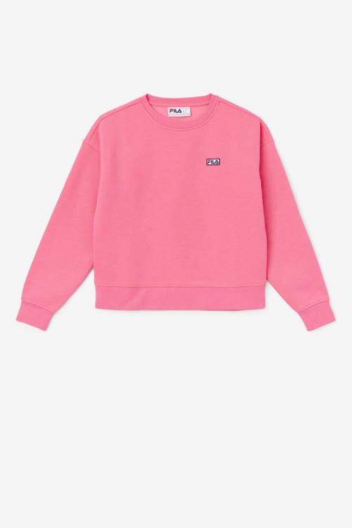 Pink Women\'s Fila Stina Crew Sweatshirts | Fila905PE