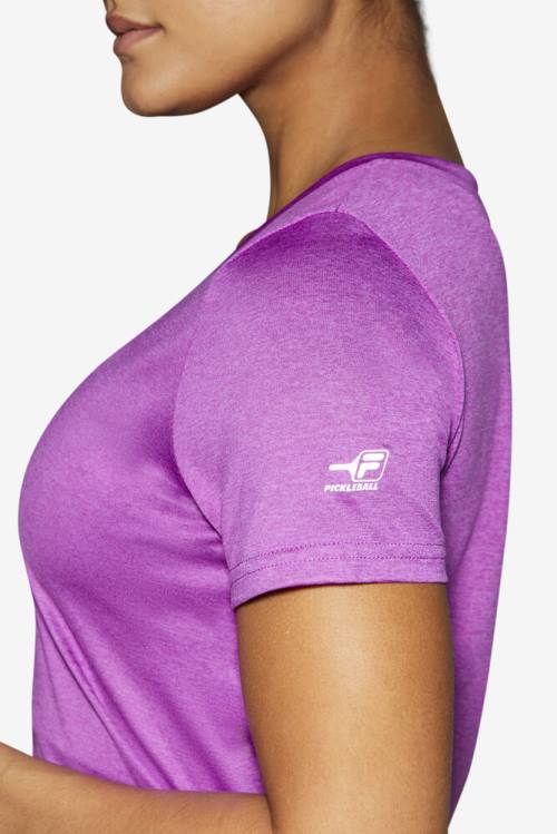 Purple Green Women's Fila Pickleball Silky V-neck T Shirts | Fila982AQ