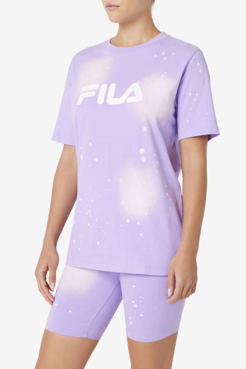 Purple Women's Fila Alivia Tie Dye Tee T Shirts | Fila617RX