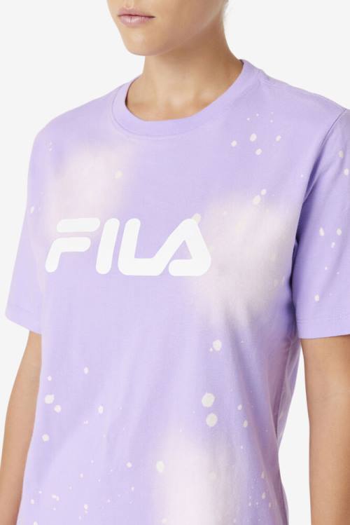 Purple Women's Fila Alivia Tie Dye Tee T Shirts | Fila617RX