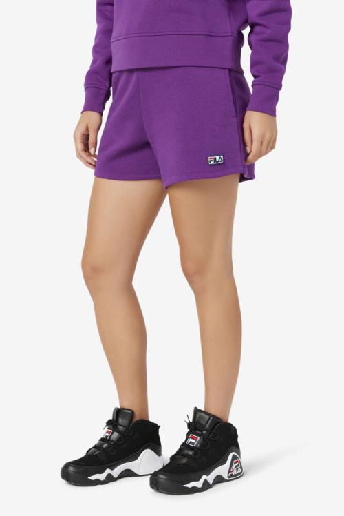 Purple Women's Fila Diara High Rise Shorts | Fila879VG