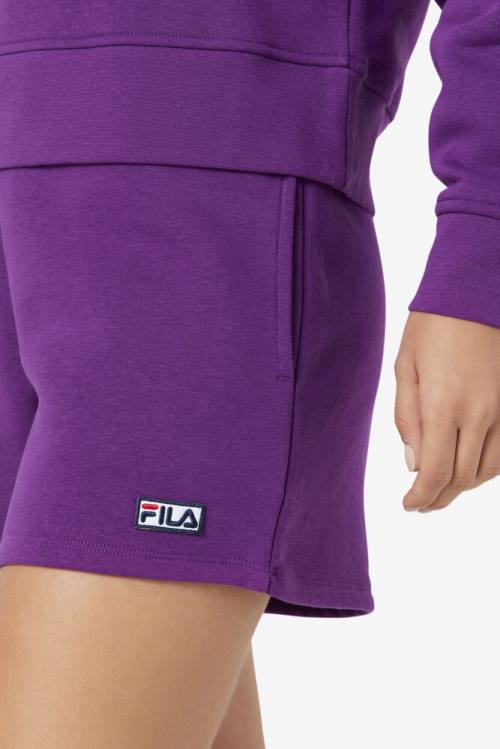 Purple Women's Fila Diara High Rise Shorts | Fila879VG