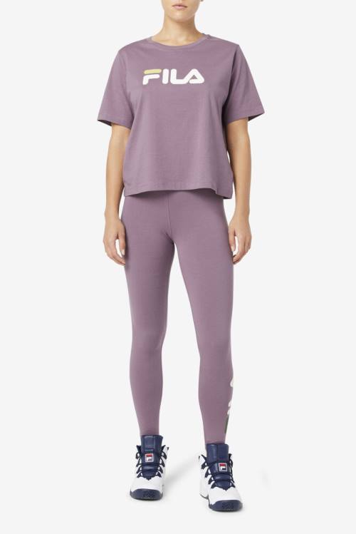 Purple Women's Fila Elora Leggings | Fila482QE