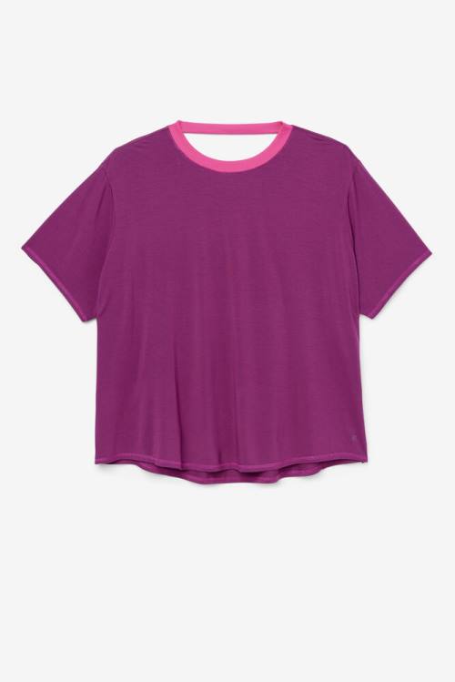 Purple Women\'s Fila Fi-lux Sleeve Top T Shirts | Fila268MN