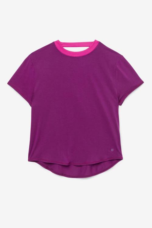 Purple Women\'s Fila Fi-lux Sleeve Top T Shirts | Fila895WU