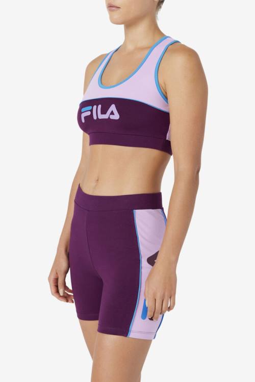 Purple Women's Fila Kairi Bra Sports Tops | Fila397AL