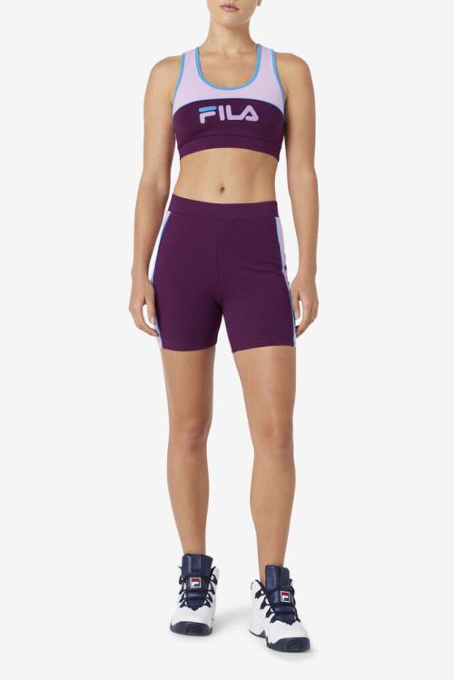 Purple Women's Fila Kairi Bra Sports Tops | Fila397AL