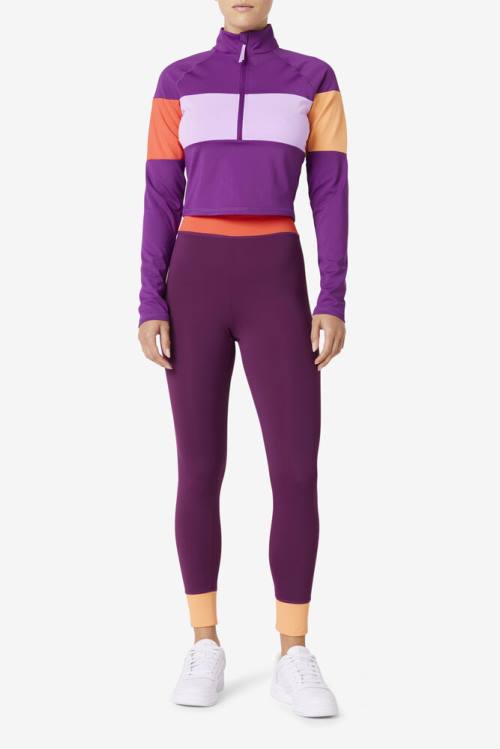 Purple Women's Fila Marnie Base Layer Leggings | Fila860HM