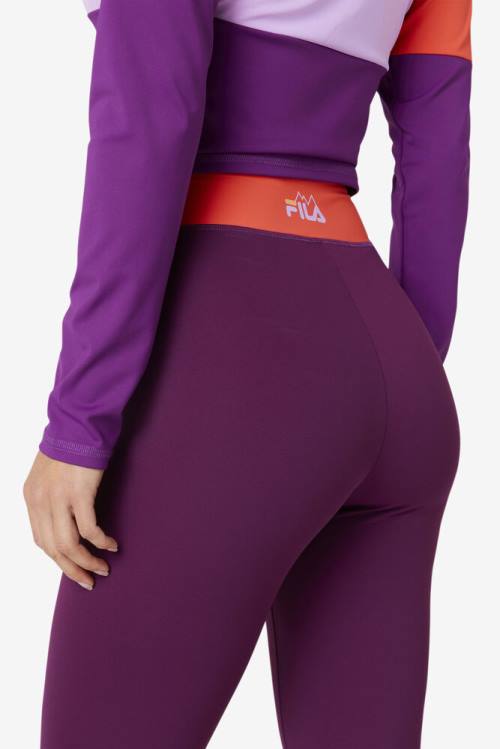 Purple Women's Fila Marnie Base Layer Leggings | Fila860HM