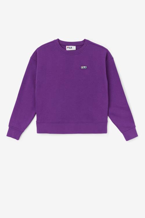 Purple Women\'s Fila Stina Crew Sweatshirts | Fila829WP