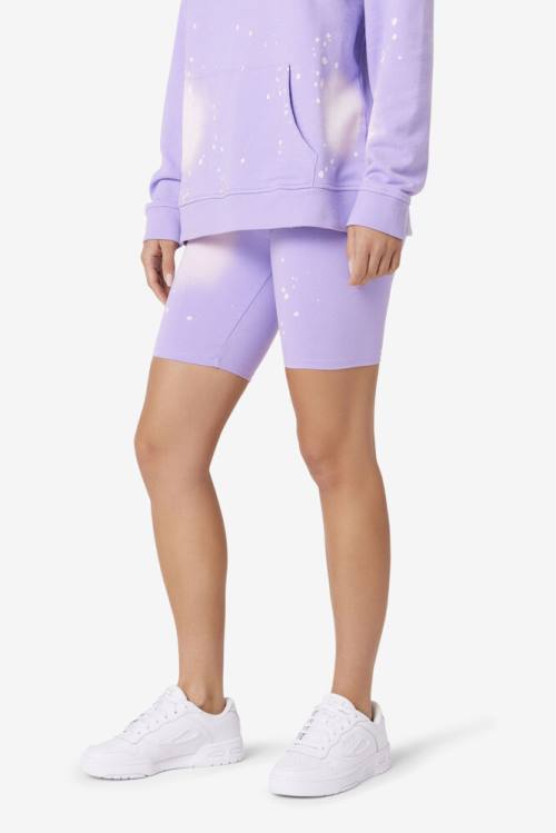 Purple Women's Fila Taima Tie Dye Bike Shorts | Fila607KX