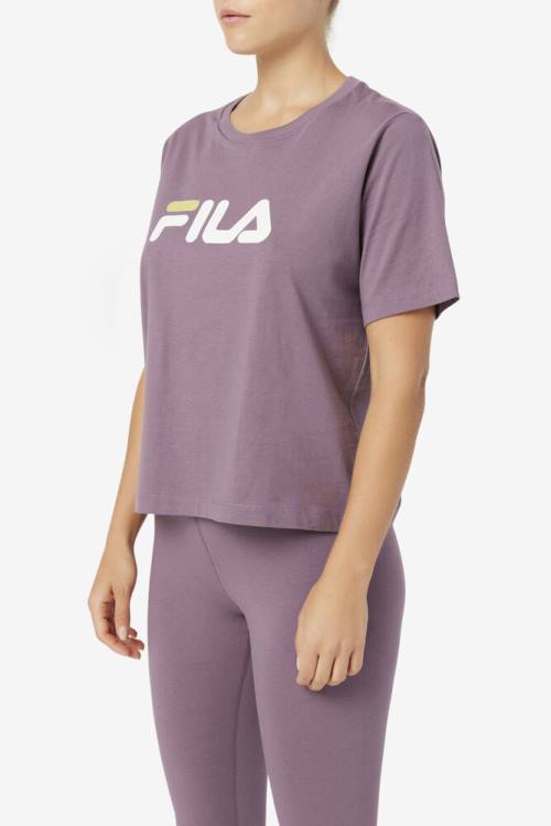 Purple Women's Fila Thea Tee T Shirts | Fila216BU