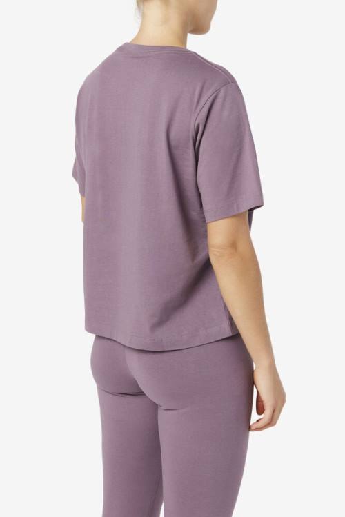 Purple Women's Fila Thea Tee T Shirts | Fila216BU