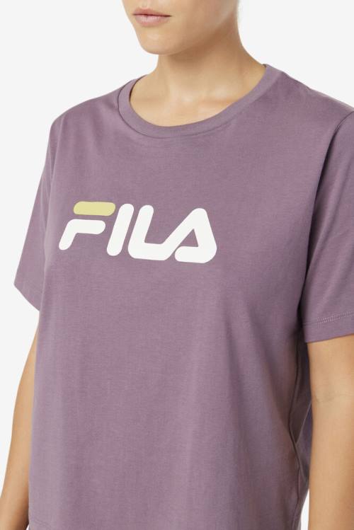 Purple Women's Fila Thea Tee T Shirts | Fila216BU