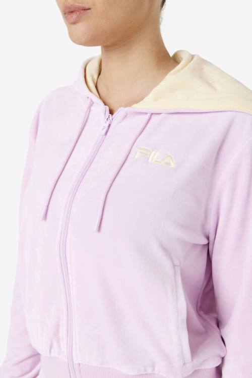 Purple Women's Fila Zura Velour Jackets | Fila987FM