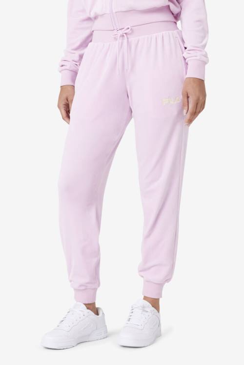 Purple Women's Fila Zura Velour Jogger Pants | Fila298JV