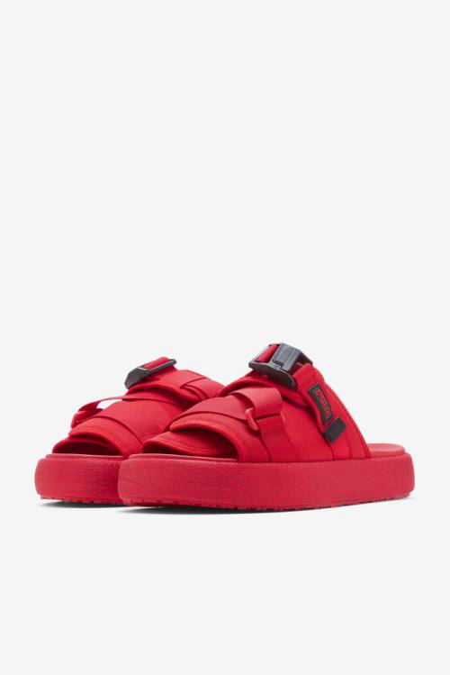 Red / Black Men's Fila Atlas Slides | Fila412MZ