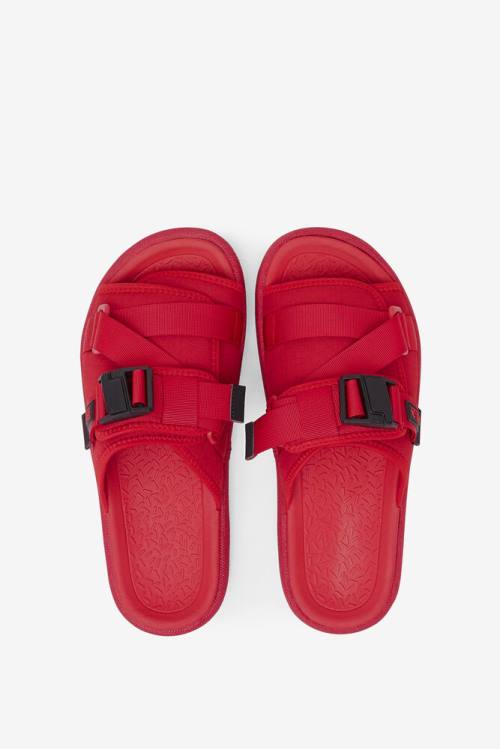 Red / Black Men's Fila Atlas Slides | Fila412MZ