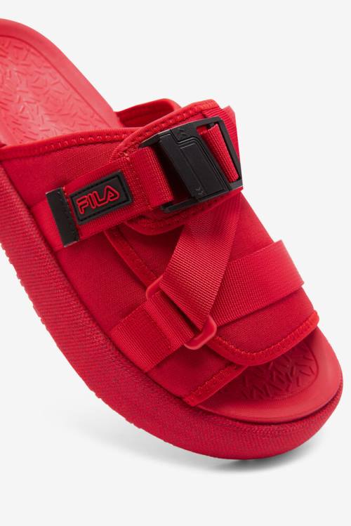 Red / Black Men's Fila Atlas Slides | Fila412MZ