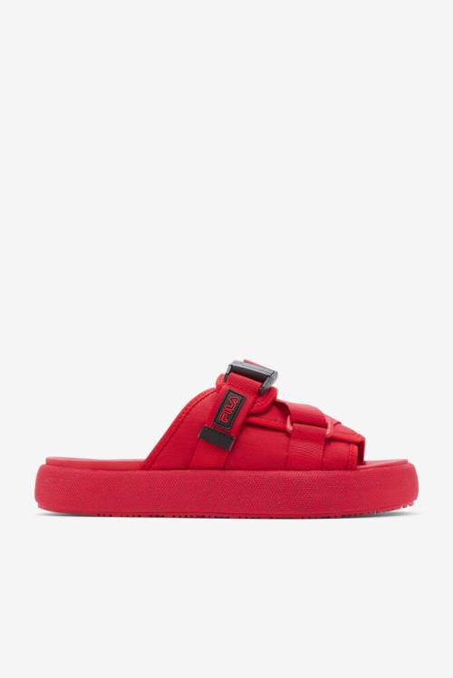 Red / Black Men\'s Fila Atlas Slides | Fila412MZ