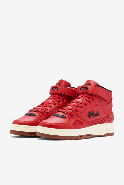 Red / Black Men's Fila Teratach 600 Mid Sneakers | Fila085BR