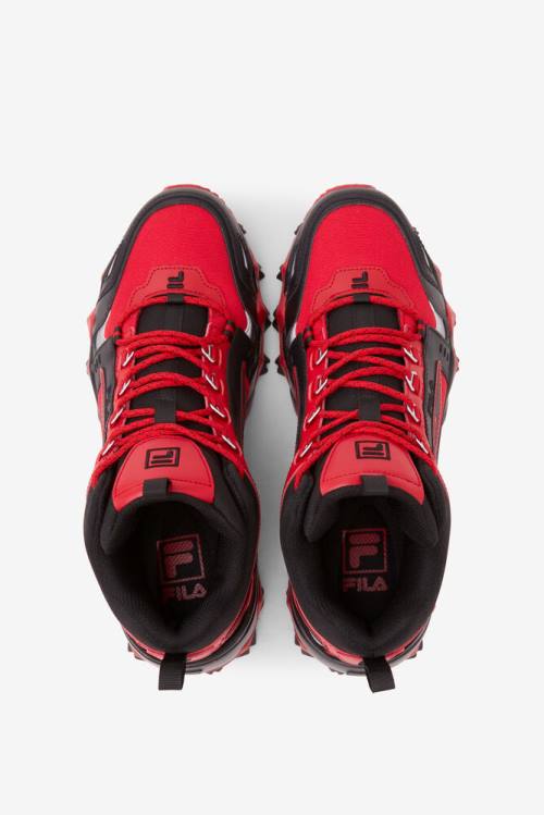 Red / Black / Metal Silver Men's Fila Oakmont Tr Mid Boots | Fila268TP