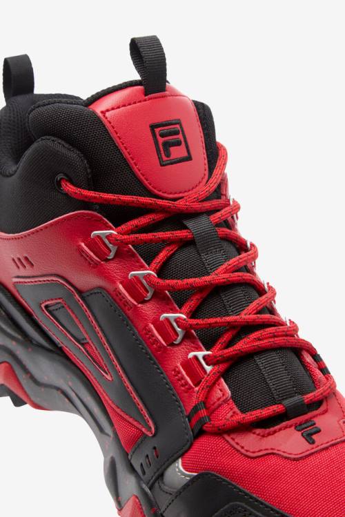 Red / Black / Metal Silver Men's Fila Oakmont Tr Mid Boots | Fila268TP