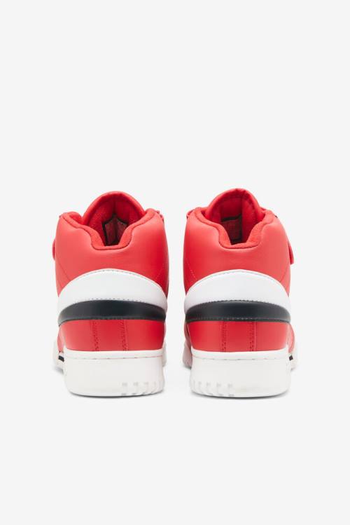 Red / Black / White Men's Fila F-13 Mid Sneakers | Fila152YO