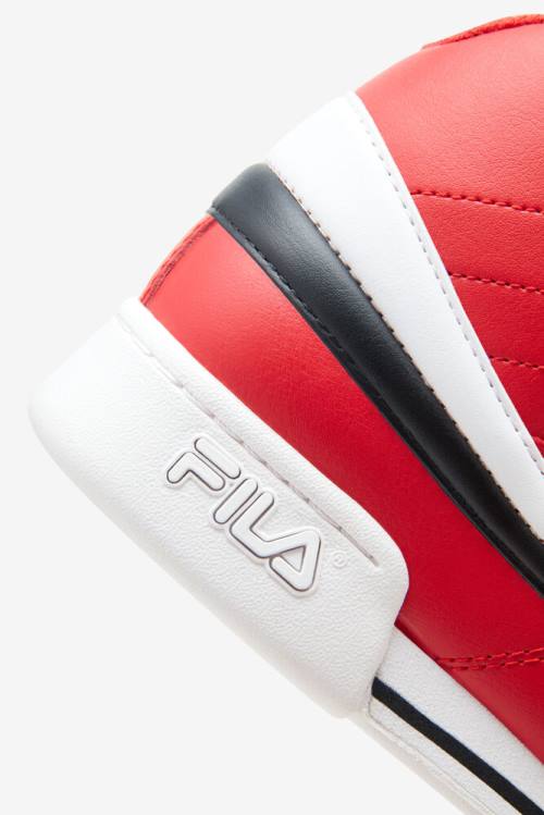 Red / Black / White Men's Fila F-13 Mid Sneakers | Fila152YO