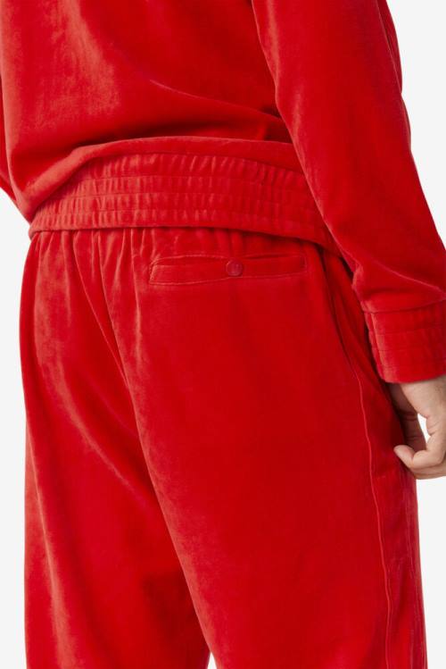 Red Men's Fila Deverall Velour Pants | Fila203NF