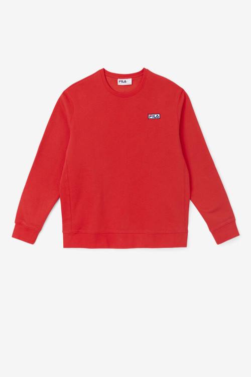 Red Men\'s Fila Garran Crew Sweatshirts | Fila941PI