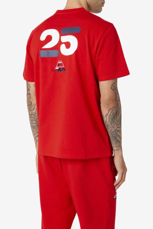 Red Men's Fila Grant Hill Cormac Tee T Shirts | Fila764CY