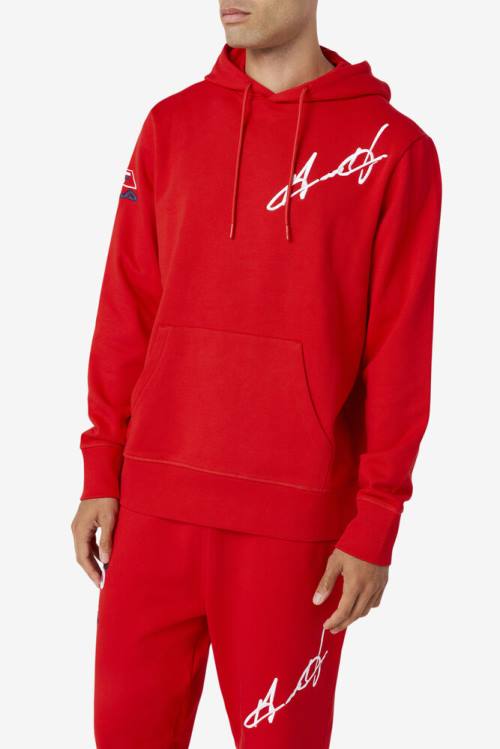 Red Men's Fila Grant Hill Lazarus Hoodie | Fila705BU