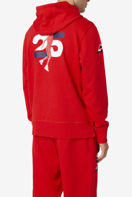 Red Men's Fila Grant Hill Lazarus Hoodie | Fila705BU