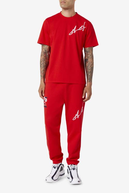 Red Men's Fila Grant Hill Orson Pants | Fila798GE