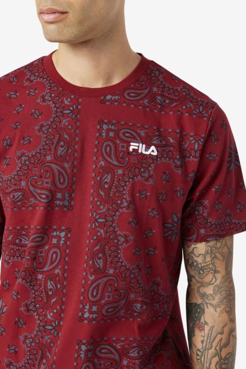 Red Men's Fila Kensico Tee T Shirts | Fila546JH