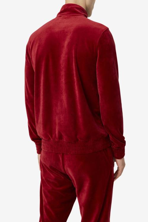 Red Men's Fila O-fit Velour Jackets | Fila076TJ