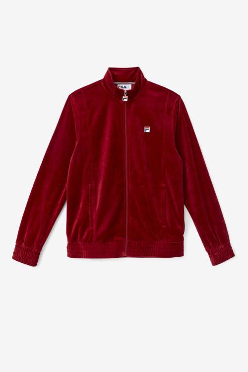 Red Men\'s Fila O-fit Velour Jackets | Fila076TJ