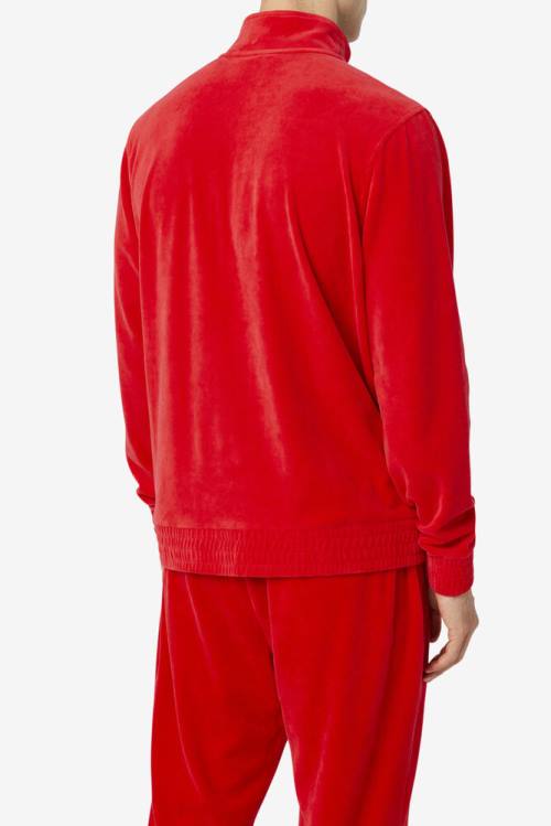 Red Men's Fila O-fit Velour Jackets | Fila680UF