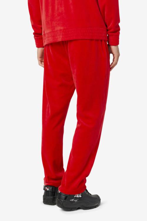 Red Men's Fila O-fit Velour Pants | Fila835NA