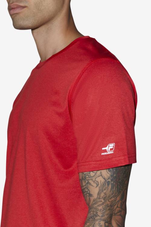 Red Men's Fila Pickleball Scallop Hem Crew T Shirts | Fila764IW