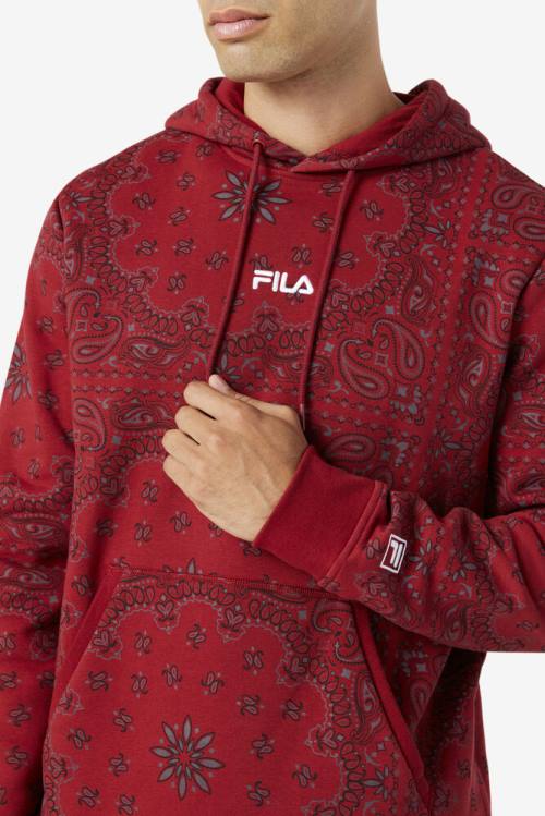 Red Men's Fila Seneca Hoodie | Fila475GX