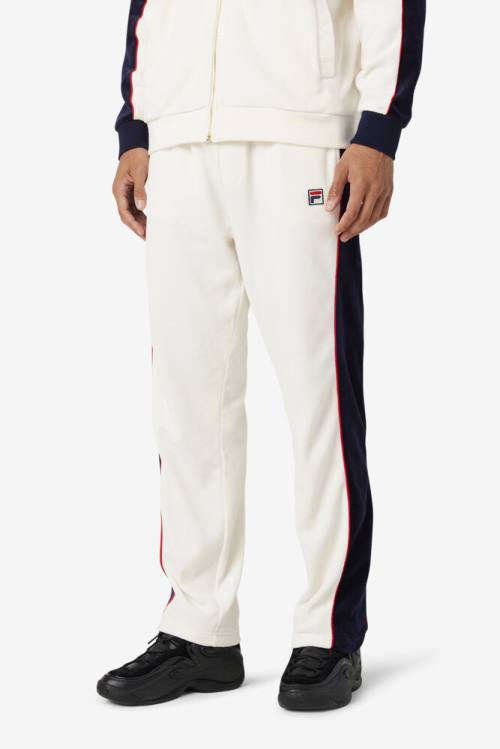 Red / Navy Men's Fila Cima Velour Pants | Fila583BS