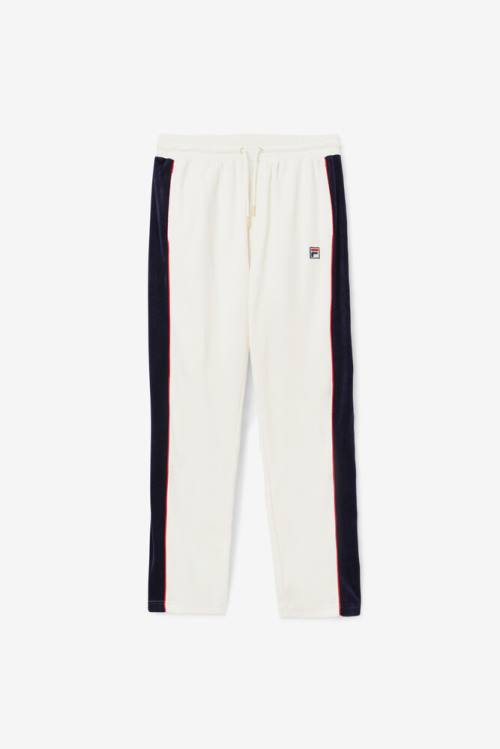 Red / Navy Men\'s Fila Cima Velour Pants | Fila583BS