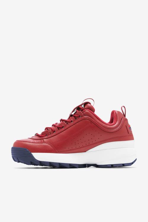 Red / Navy / Red Men's Fila Disruptor 2 Premium Sneakers | Fila271RJ