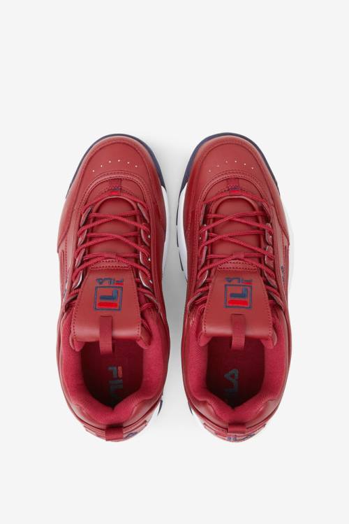 Red / Navy / Red Men's Fila Disruptor 2 Premium Sneakers | Fila271RJ