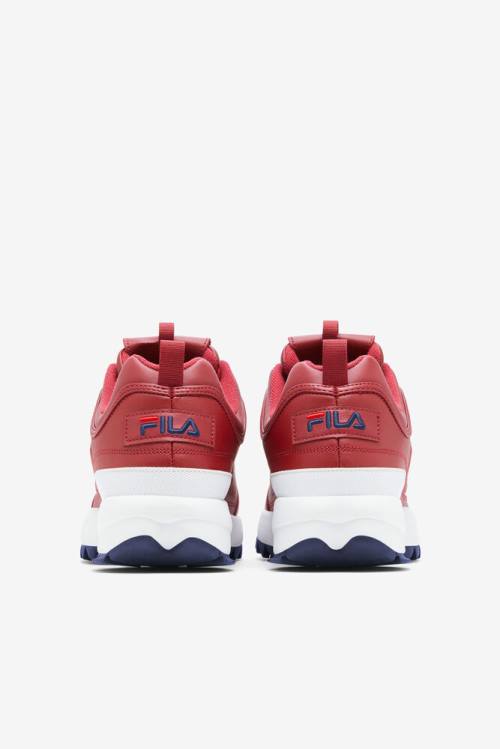 Red / Navy / Red Men's Fila Disruptor 2 Premium Sneakers | Fila271RJ