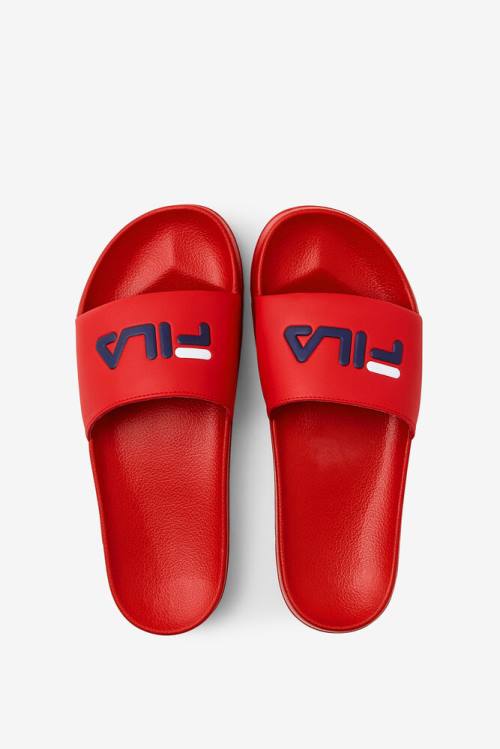 Red / Navy / White Men's Fila Drifter Slides | Fila290WO