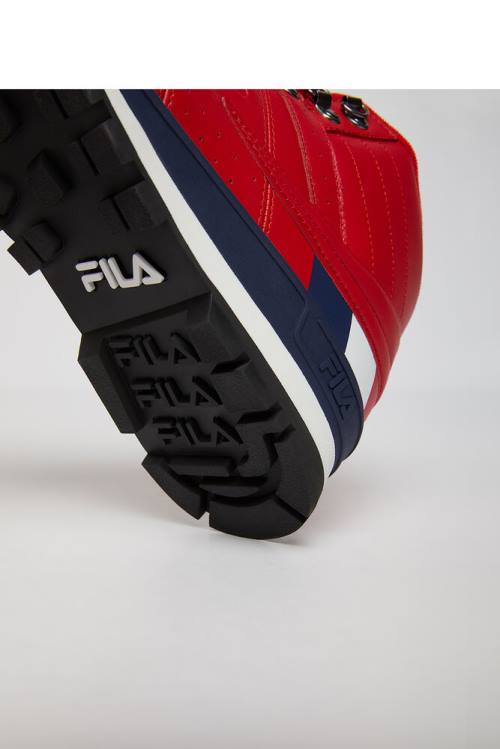 Red / Navy / White Men's Fila Fitness Hiker Mid Sneakers | Fila435IY