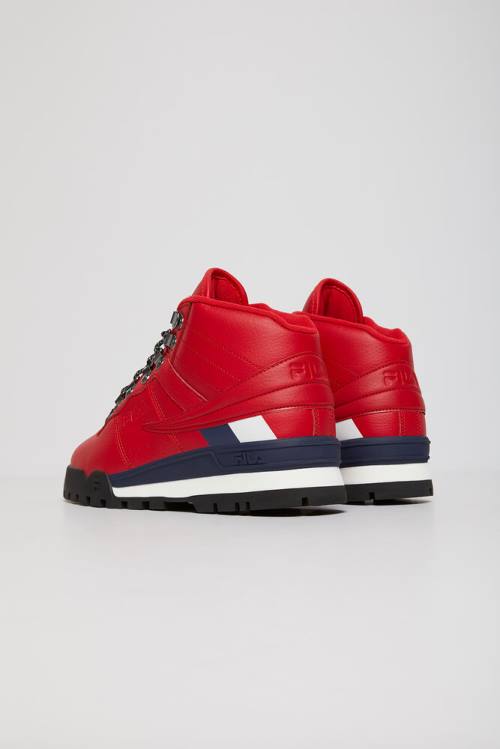 Red / Navy / White Men's Fila Fitness Hiker Mid Sneakers | Fila435IY